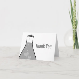 Whimsical Beaker Thank You Card, Grey