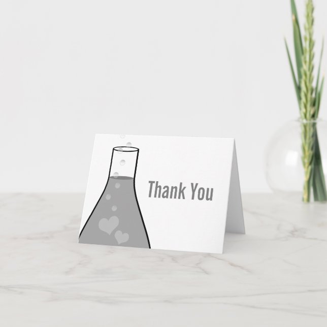 Whimsical Beaker Thank You Card, Grey (Front)