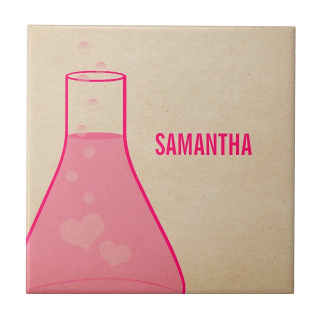 Whimsical Beaker Tile, Pink Tile (Front)