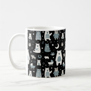 Whimsical Bear Family Pattern Coffee Mug