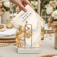 Whimsical Bear Moon Stars Baby Shower