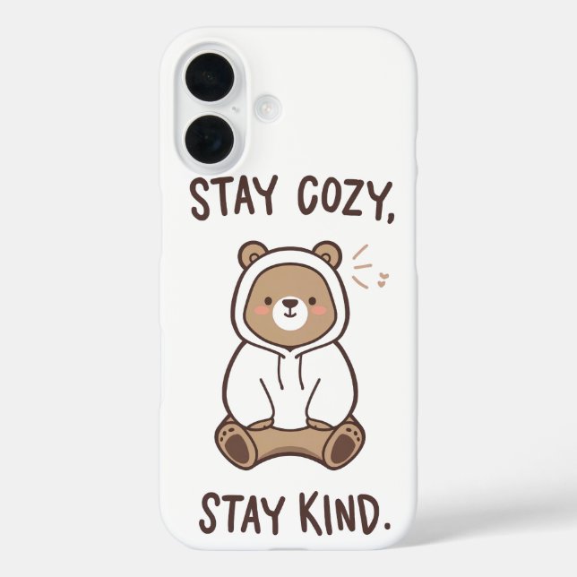 Whimsical Bear with Positive Kindness Quote Case-Mate iPhone Case (Back)