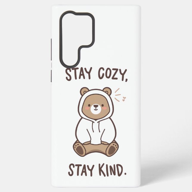 Whimsical Bear with Positive Kindness Quote Samsung Galaxy S22 Ultra Case (Back)