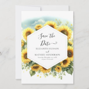 Whimsical Beautiful Sunflower Wedding Save The Date