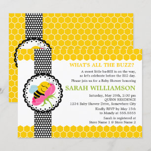 Whimsical Bee Baby Shower Invitation