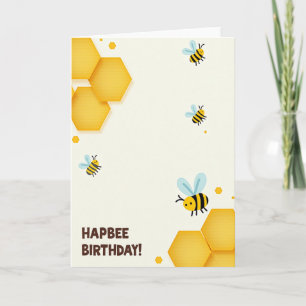 Whimsical Bee Birthday Card