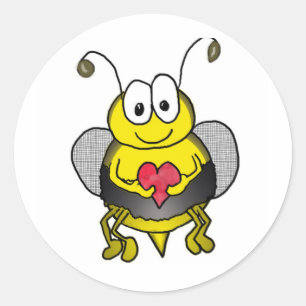 Whimsical Bee Classic Round Sticker