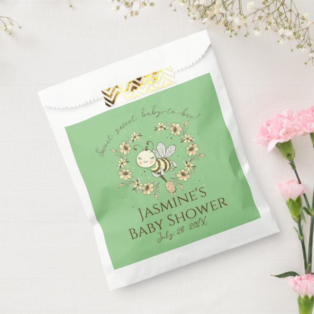 Whimsical Bee Wreath Baby Shower  Favour Bag (Sealed)