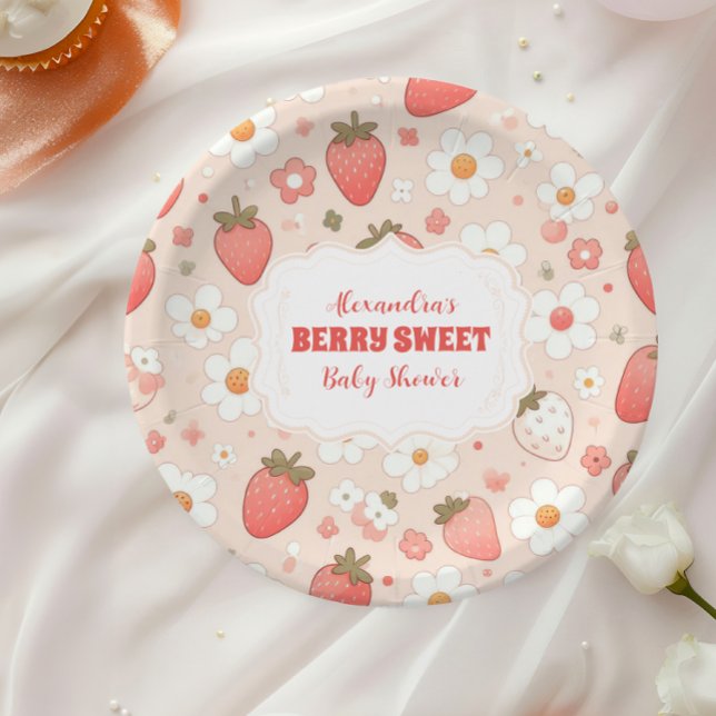 Whimsical Berry Sweet Pink Paper Plate (Creator Uploaded)