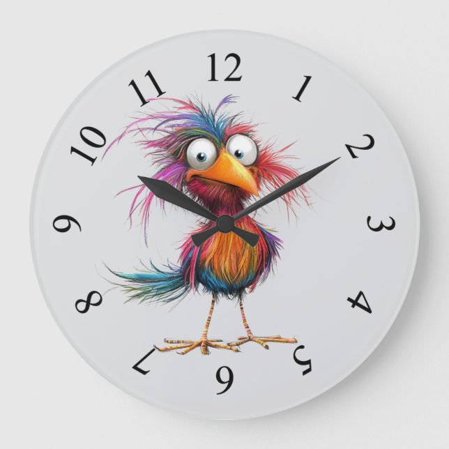 Whimsical bird large clock (Front)