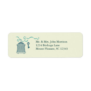 Whimsical Birdcage Wedding Avery Label