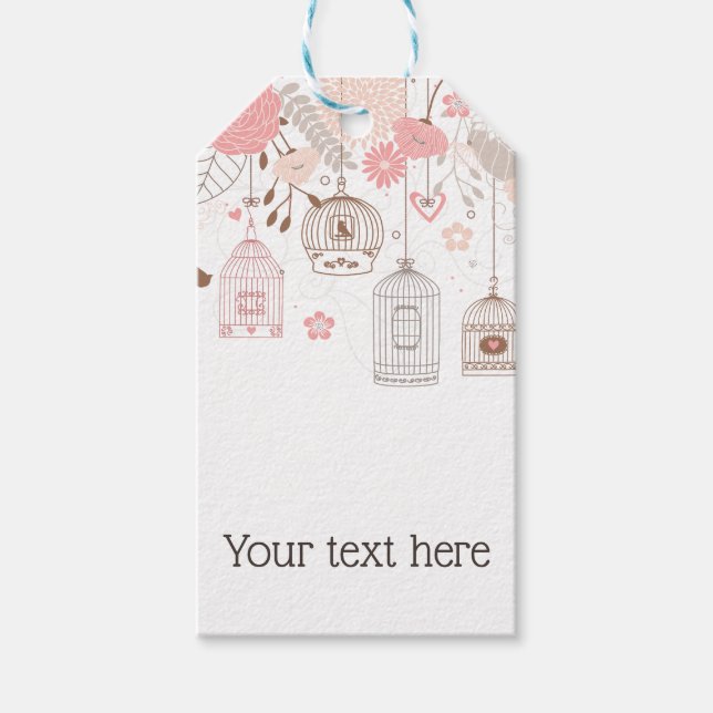Whimsical Birdcages Personalized Gift Tags (Front)