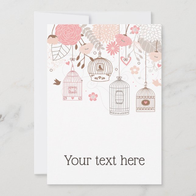 Whimsical Birdcages Personalized Greeting Card (Front)