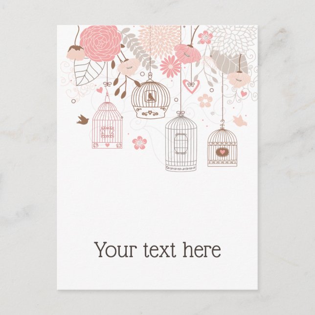 Whimsical Birdcages Personalized Postcard (Front)