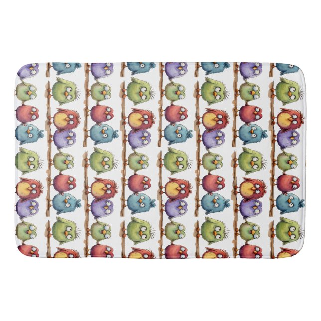 Whimsical Birds 2 Bath Mat (Front)