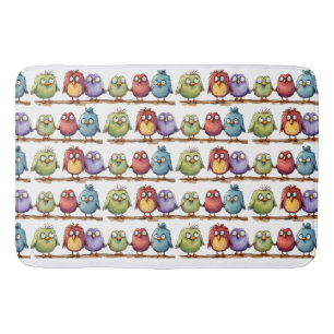 Whimsical Birds 2 Bath Mat
