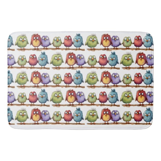 Whimsical Birds 2 Bath Mat (Front)