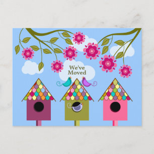 Whimsical Birds Moving Announcement