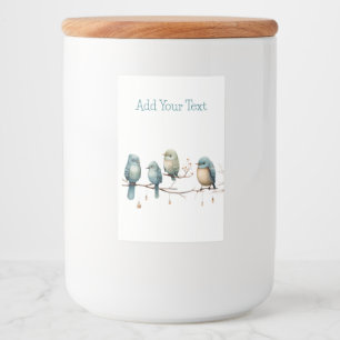 Whimsical Birds on Branches Timeless Elegance Food Label