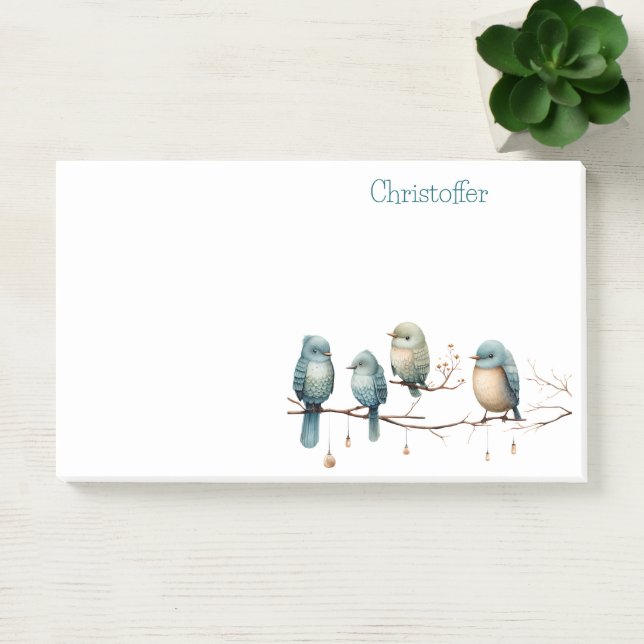 Whimsical Birds on Branches Timeless Elegance Post-it Notes (Office)