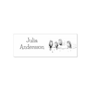 Whimsical Birds on Branches Timeless Elegance Self-inking Stamp