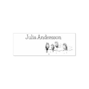 Whimsical Birds on Branches Timeless Elegance Self-inking Stamp