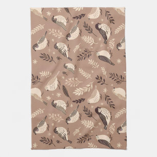 Whimsical Birds Pattern Kitchen Towel