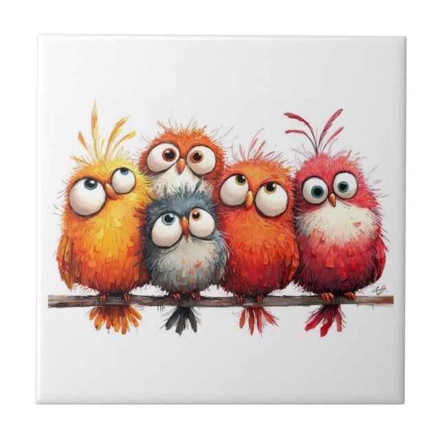 Whimsical birds tile (Front)