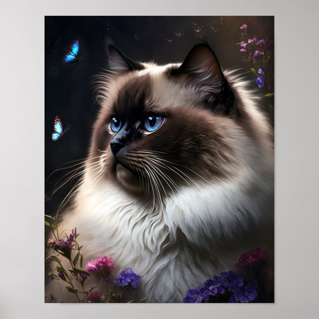 Whimsical Birman Cat Poster (Front)