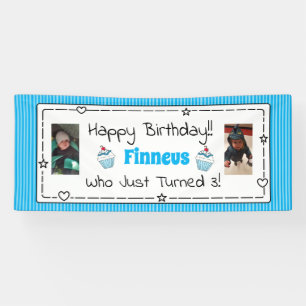 Whimsical Birthday Banner with child's Photo
