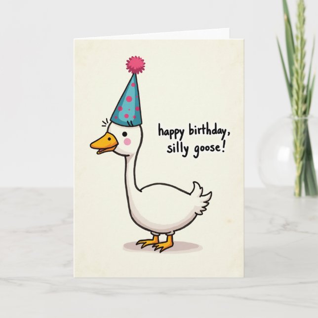 Whimsical Birthday Bird Card (Front)