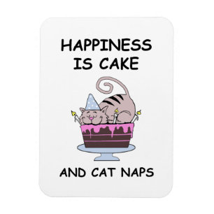 Whimsical Birthday Cat Magnet
