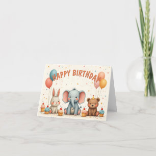 Whimsical Birthday Friends Gather Here Card
