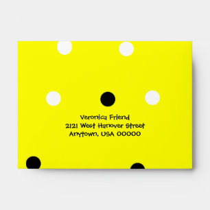 Whimsical black and yellow envelope