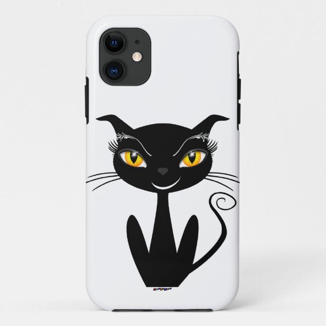 Whimsical Black Cat Case-Mate iPhone Case (Back)