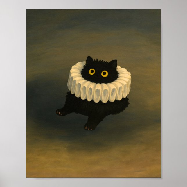 Whimsical Black Cat Ghibli Style Poster (Front)