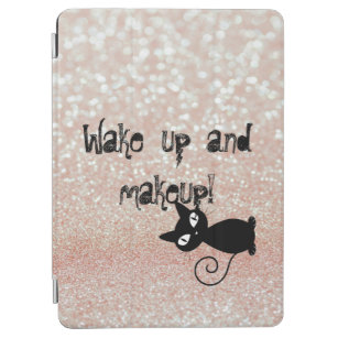 Whimsical  Black Cat Glittery-Wake up and makeup iPad Air Cover