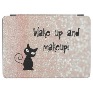 Whimsical  Black Cat Glittery-Wake up and makeup iPad Air Cover