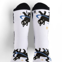 Whimsical Black Cat Socks