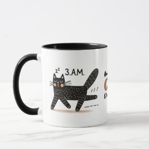 Whimsical Black Cat Sprinting at 3 AM Mug