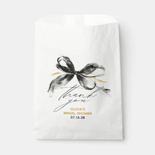 Whimsical Black Gold Bow Thank You Favour Bag