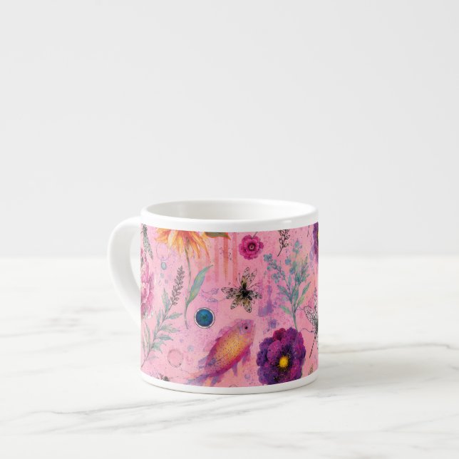 Whimsical Bloom Garden Espresso Cup (Front Left)