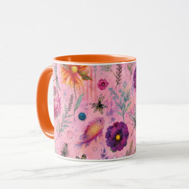 Whimsical Bloom Garden Mug (Front Left)