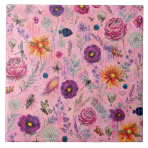 Whimsical Bloom Garden Tile