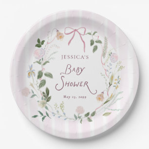 Whimsical Blooming Floral Baby Shower Paper Plates