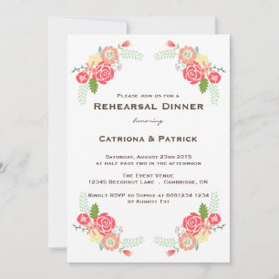Whimsical Blooms Rehearsal Dinner Invitation