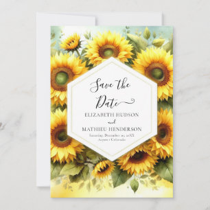 Whimsical Blooms Sunflower Wedding Save The Date