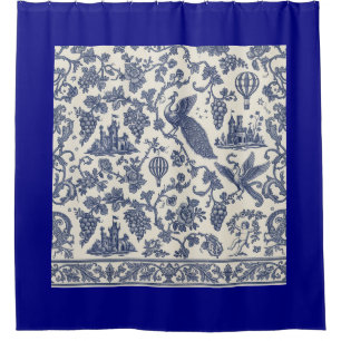 Whimsical Blue and White Peacock, Castle