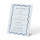 Whimsical Blue Bar Menu List