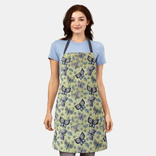 Whimsical Blue Butterfly Apron